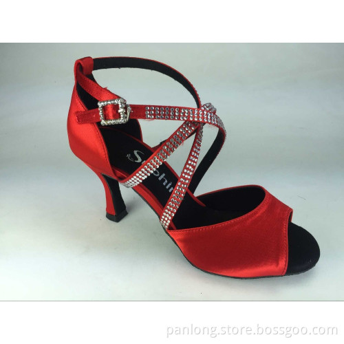 Imported Material Woman Dnace Shoes Red Latin Shoes